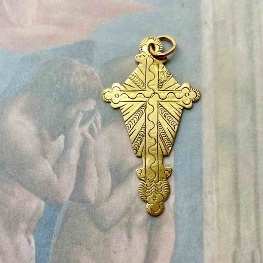 Antique 18k Gold Georgian / Early Victorian Cross