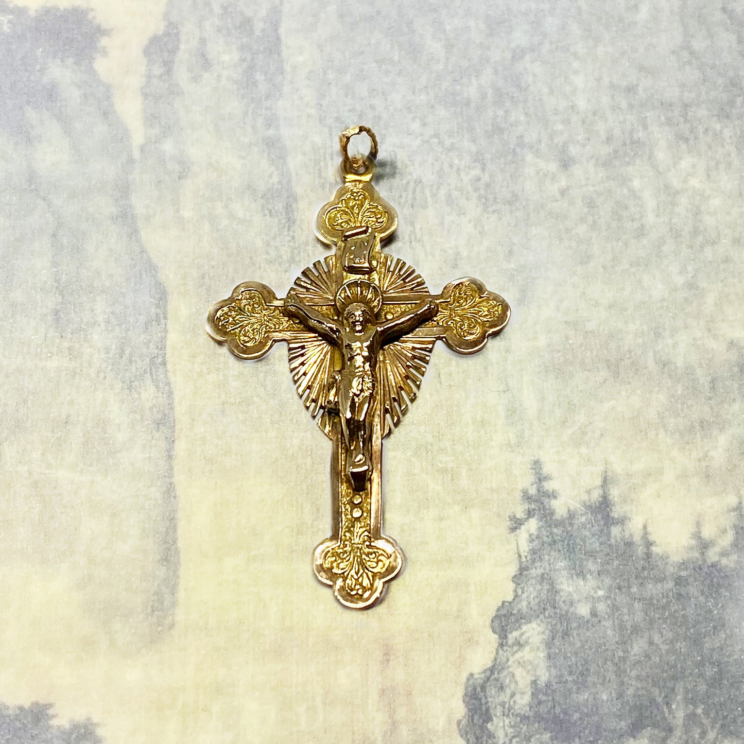 Antique 14k Gold Solid Victorian Cross - 1800s