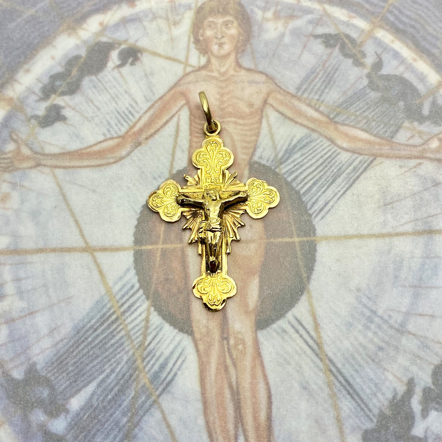 Antique 18k Gold Victorian Cross Crucifix