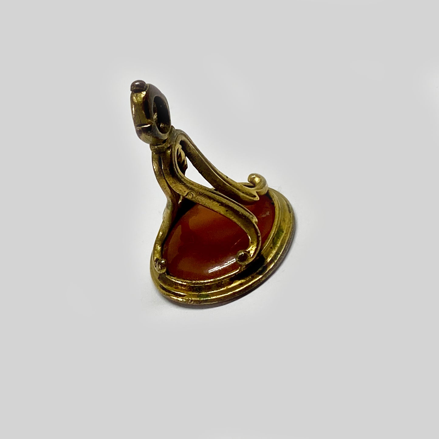 Antique Victorian Carnelian Agate Gold Cased Fob Seal Pendant