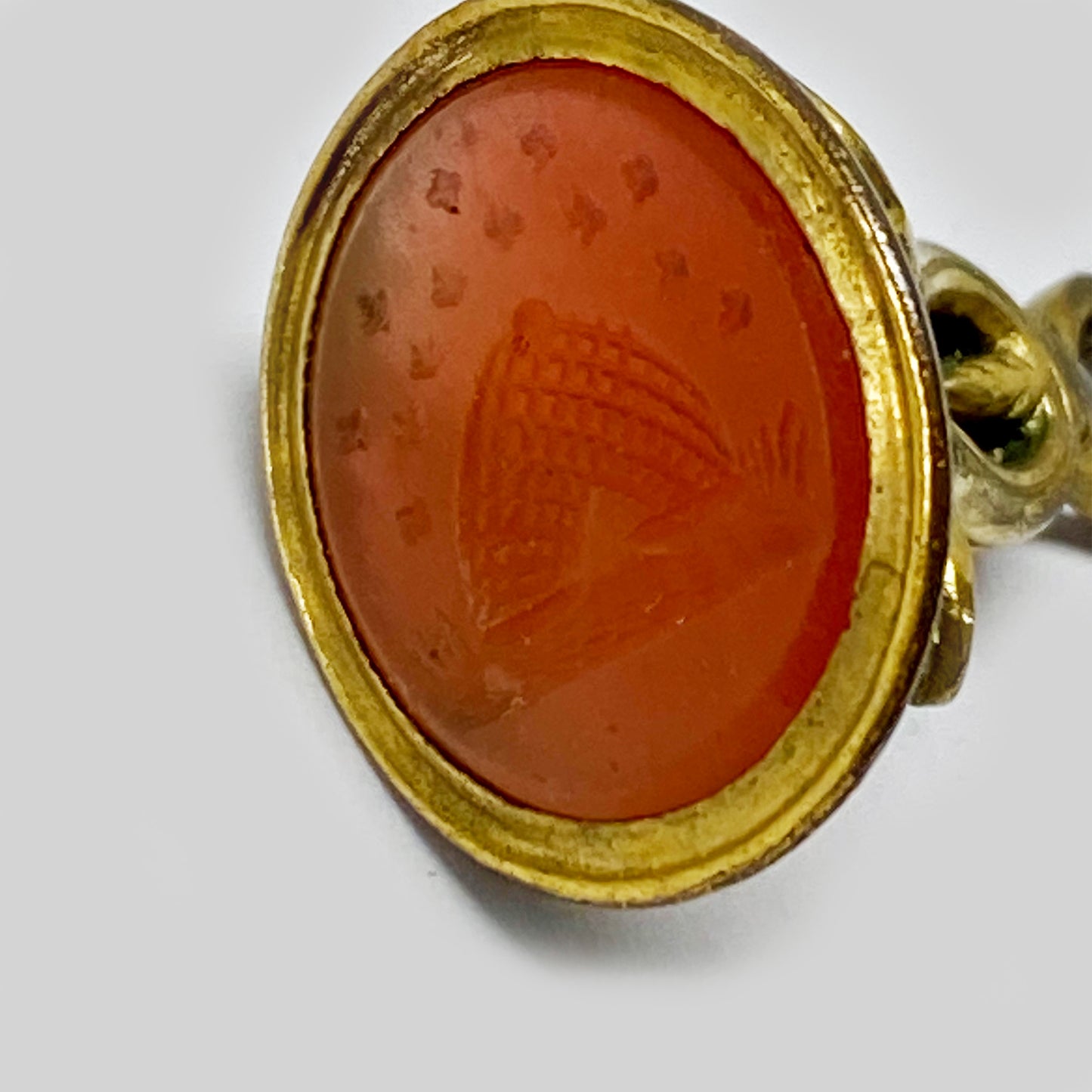 Antique Victorian Carnelian Agate Gold Cased Fob Seal Pendant