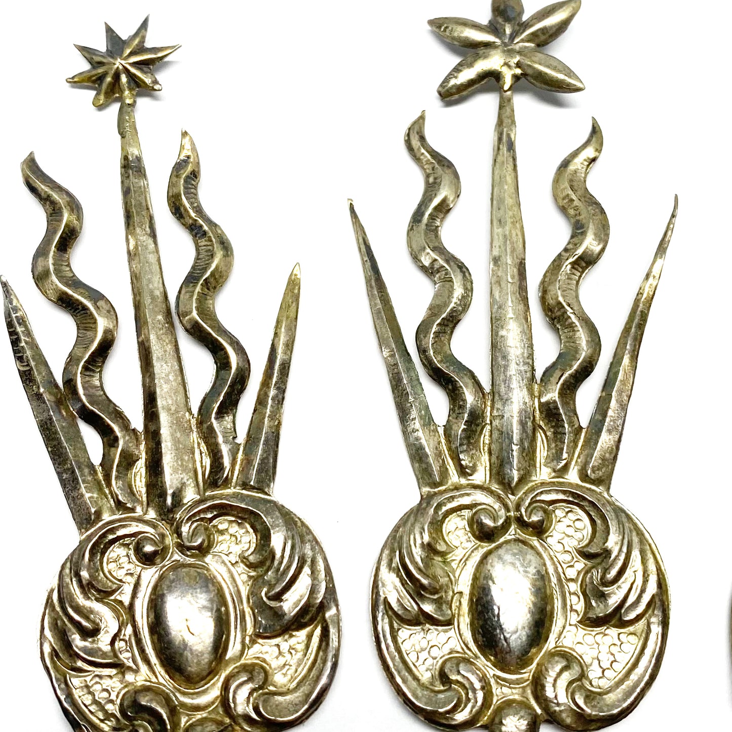 Antique Santos Halo, Solid Silver Tiara, Religious Portuguese Silver
