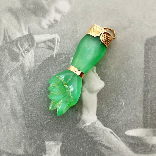 Vintage 14k Green Figa Charm