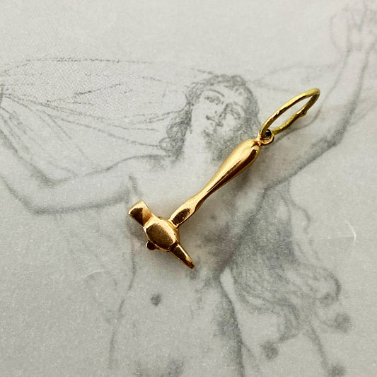 Vintage 9k Gold Hammer Pendant