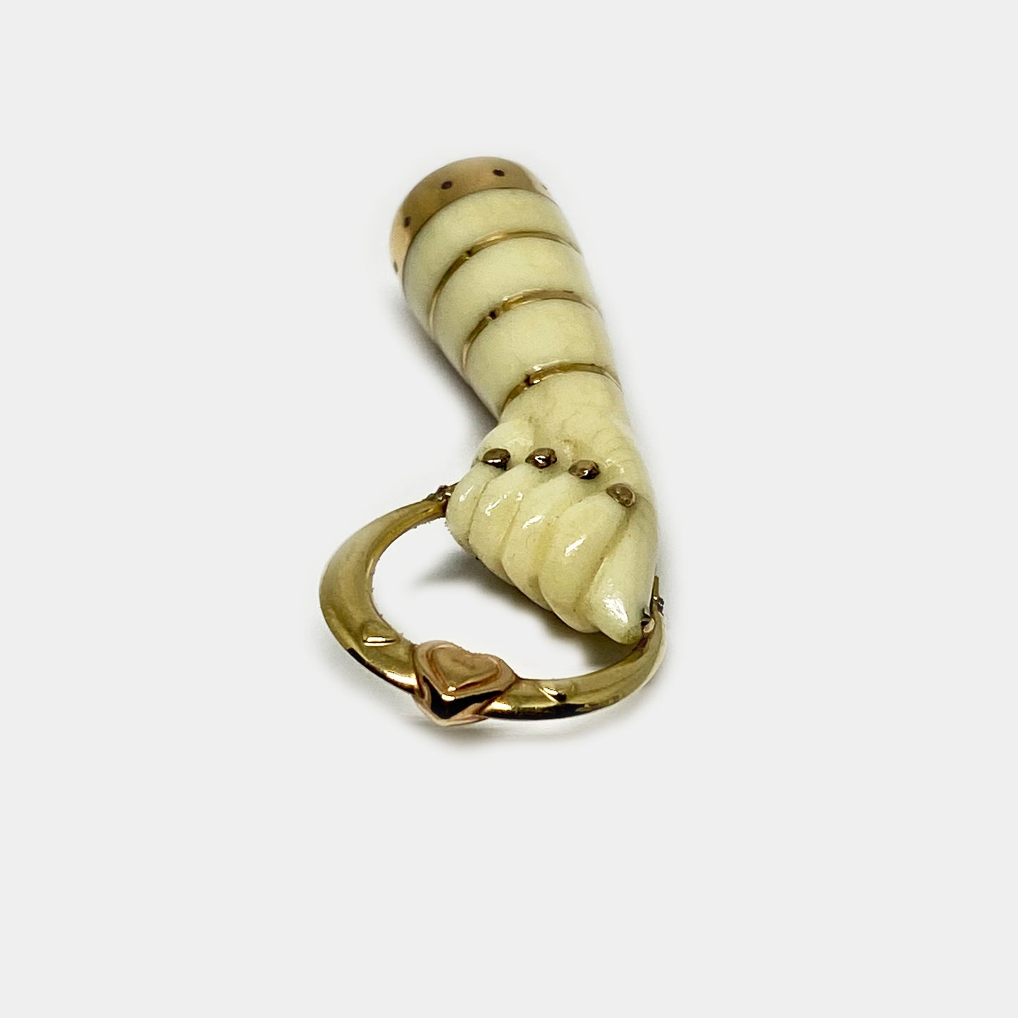 Antique 9K Gold Fist, Beige Hand Figa Charm - 1153