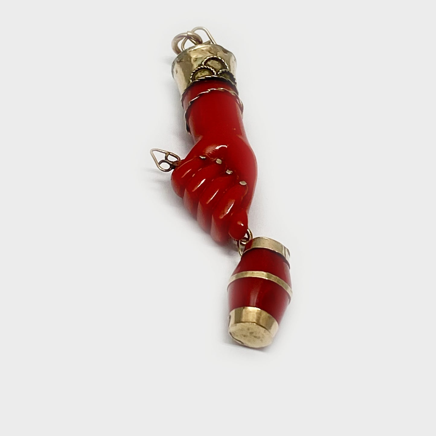 Antique 9K Gold Red Figa Charm