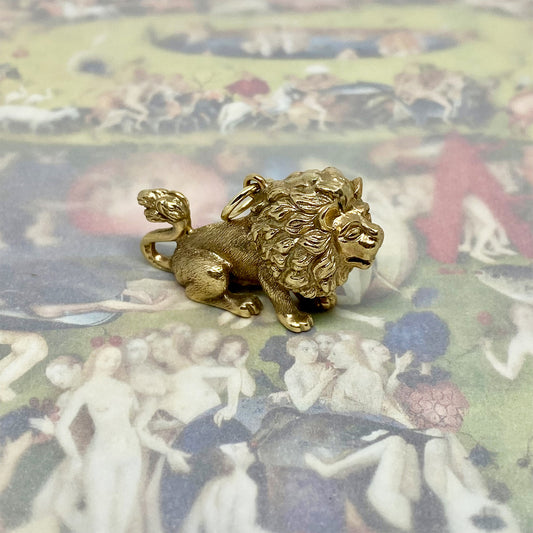 Vintage 9k Gold Lion 12.8 Grams, Animal Pendant